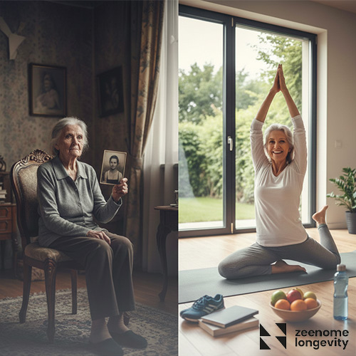 تصویری از تفاوت پیری ژنتیکی و اثر سبک زندگی فعال بر لانجویتی